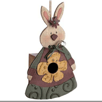 COUNTRY BUNNY BIRDHOUSE