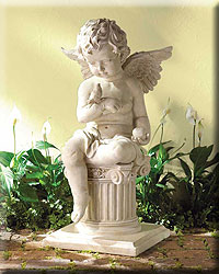 CHERUB ON COLUMN STATUE