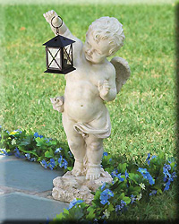 CHERUB STATUE AND LANTERN