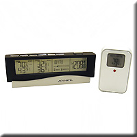 WIRELESS INDOOR OUTDOOR THERM CLOCK AND CALENDAR