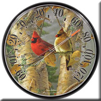 JAMES HAUTMAN OUTDOOR CARDINALS THERMOMETER