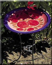 PINK ROSES BOWL AND STAKE