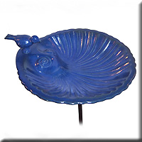 CERAMIC SHELL BIRD BATH LAVENDER