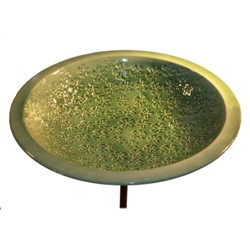 Ceramic Vinca Bird Bath Aqua