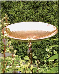 POLISHED COPPER BIRD BATH