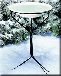 HEATED BIRD BATH WITH METAL STAND 20IN