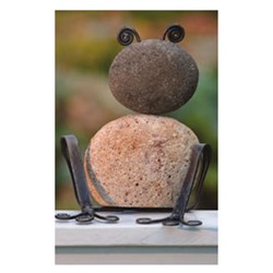 RIVERSTONE METAL SITTING FROGS LARGE