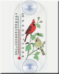 Cardinal Pair Window Thermometer