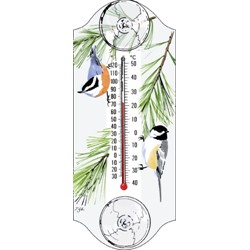 CHICKADEE NUTHATCH WINDOW THERMOMETER