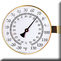 Vermont Lg Dial Thermometer Brass