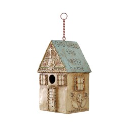 BLESS THIS HAPPY HOME BIRDHOUSE