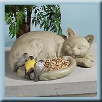 Sleeping Cat Bird Feeder