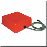 SQUARE HEATED PET BOWL 60 WATT RED