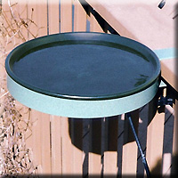 Heated Bird Bath with Deck Mount Green