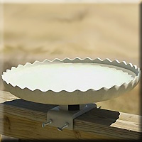 Scalloped Birdbath with Deck Mount Gray Stone