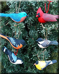SET OF 6 WOOD SONGBIRDS
