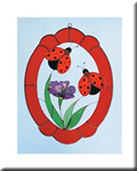 LADYBUGS WINDOW ART
