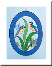 BLUE BIRD STAINED GLASS