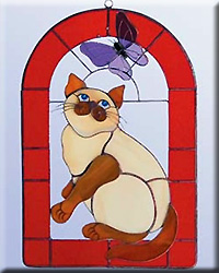 CAT AND BUTTERFLY WINDOW ART