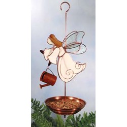 GARDEN FAIRY WHITE BIRD FEEDER