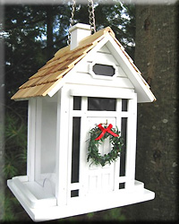 Christmas Cottage Bird feeder White