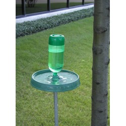 Soda Bottle Bird Bath Green