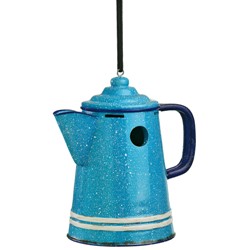 GRANITEWARE COFFEE POT BIRDHOUSE