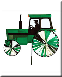 Large Modern Tractor Wind Spinner Green