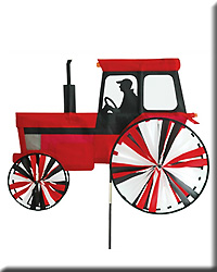 Large Modern Tractor Red Wind Spinner