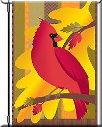 Golden Fall Cardinal Garden Flag