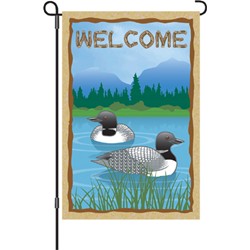 Loon Welcome Garden Flag