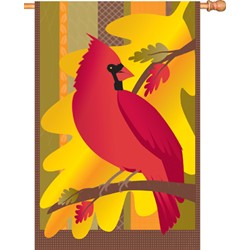 GOLDEN FALL CARDINAL HOUSE FLAG