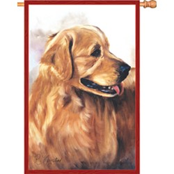 GOLDEN RETRIEVER HOUSE FLAG
