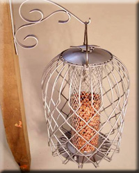 CAGED NUT FEEDER PEWTER MEDIUM