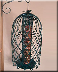 CAGED NUT FEEDER GREEN LARGE