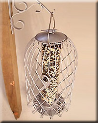 CAGED SEED FEEDER PEWTER LARGE