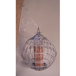 CAGED NUT FEEDER PEWTER ROUND