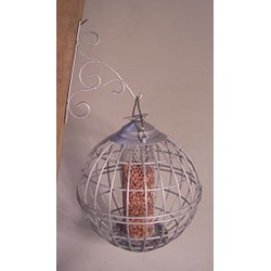 Caged Nut Feeder Pewter Round