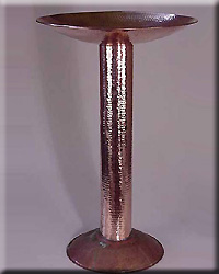 COPPER STANDING BIRD BATH