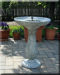 Solar Birdbath Weathered Stone