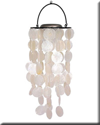 WHITE CAPIZ SOLAR CHIME